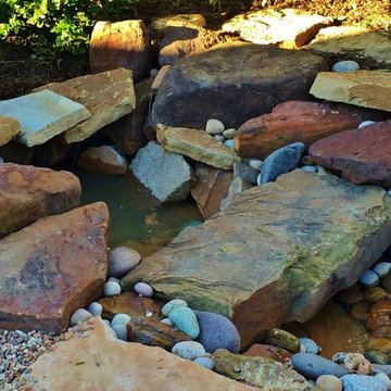 League City Backyard with Water Feature