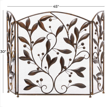 Traditional Red Metal Fireplace Screen 71889