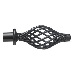 Custom Wrought Iron Drapery Hardware - Swirl Black - Window Treatment Accessories