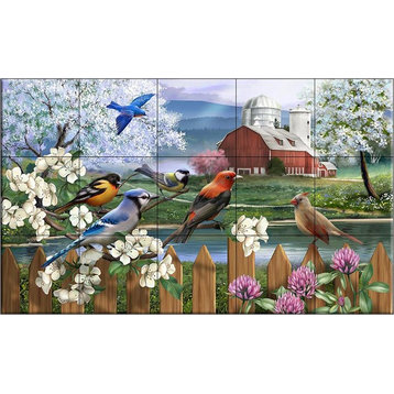 Ceramic Tile Mural, Spring Gathering III, HP, by Henry Peterson