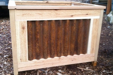 planter box with corrugated metal