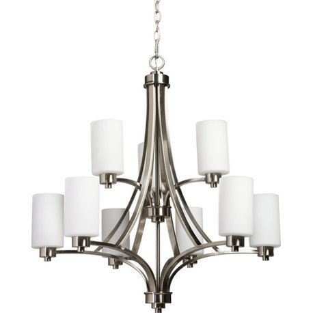 Parkdale Chandelier - Polished Nickel, White, 9