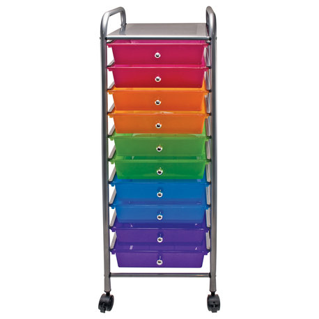 10 Drawer Organizer, Multi-colored Drawers