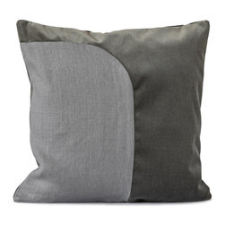 Felix Grey Linen/Velvet Cushion - Decorative Pillows