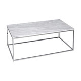 Kensal Marble Coffee Table, Steel Base