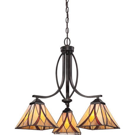 Quoizel TFAS5003VA Three Light Chandelier Asheville Valiant Bronze