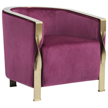 Brock Modern Pink and Gold Accent Chair