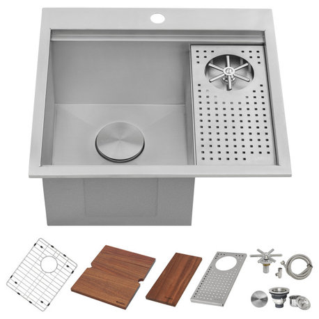 Glass Rinser and Sink Combo 22" Workstation Drop,, RVH8262ST