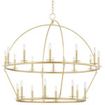 Hudson Valley Lighting - Howell 20-Light Chandelier Aged Brass Finish - Metal arches bring a smooth dome-shape and add an interesting twist to this traditional wagon-wheel chandelier. Candelabra bulbs around the circumference provide an abundance of bright, beautiful light. Available as a single or double-tier in Aged Brass, Polished Nickel or Aged Iron.