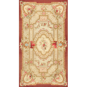 Pasargad Home Antique Abusson L. Green Lamb's Wool Area Rug, 14'x25'