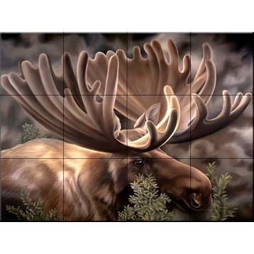 Tile Mural, Moose Portrait by Laura Regan