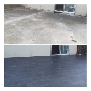 Stamped Concrete Patio Before & After