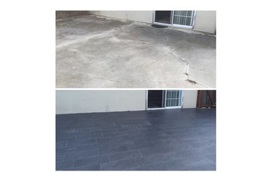Stamped Concrete Patio Before & After