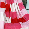 Onitiva - Eranthe Soft Coral Fleece Patchwork Throw Blanket (59"-78.7")