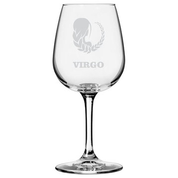 Zodiac Sign Etched All Purpose 12.75oz. Libbey Wine Glass, Virgo