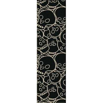 Head Banger Rug, Black, 2'x8', Runner