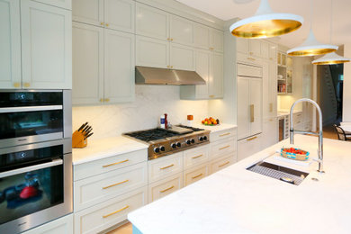 Example of a kitchen design in DC Metro with an island