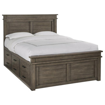 Glacier Point Queen Captains Bed, Graystone Finish