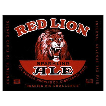 "Red Lion Ale" Digital Paper Print by Vintage Booze Labels, 18"x14"