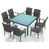 District 9 Piece Arm Square Dining Set, No Cushions