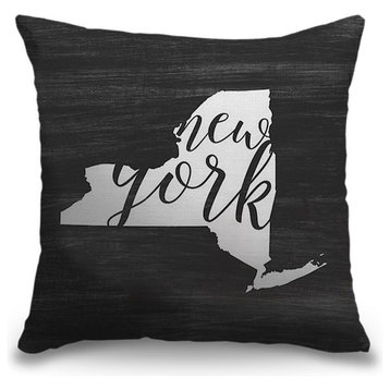 "Home State Typography - New York" Pillow 18"x18"