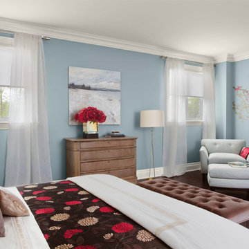Cherry Blossoms Stenciled Bedroom
