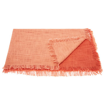 Nourison Home 50"x60" Mina Victory Lifestyle Woven Ombre Coral Throw Blanket