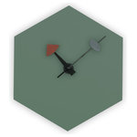 LeisureMod - LeisureMod Manchester Diamond Shaped Silent Non-Ticking Wall Clock, Ocean Green - The clock is Silent Ticking