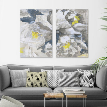 White Peony V Diptych