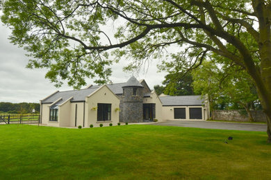 Design ideas for a large modern house exterior in Belfast.