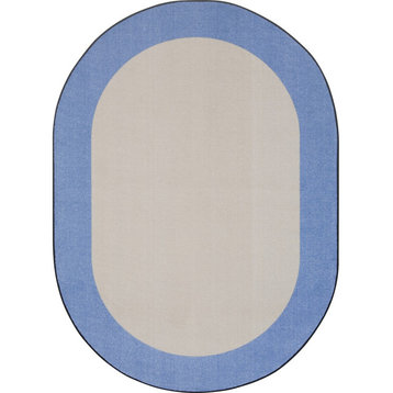 Easy Going 5'4" X 7'8" Oval Area Rug, Color Light Blue