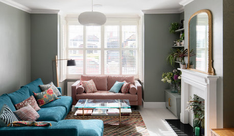 Room Tour: A Stark Living Room is Warmed With Texture and Colour