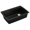 Karran Drop-In Quartz 34" 1-Hole Single Bowl Kitchen Sink, Black