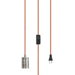 Aspen Creative Corporation - 21002 1-Light Plug-in Hanging Socket Pendant Fixture With Satin Nickel Socket - Aspen Creative is dedicated to offering a wide assortment of attractive and well-priced portable lamps, kitchen pendants, vanity wall fixtures, outdoor lighting fixtures, lamp shades, and lamp accessories. We have in-house designers that follow current trends and develop cool new products to meet those trends. Product Detail