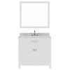Caroline 36" Vanity Cabinet Set, White, Square Sink, Without Faucet