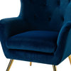 Upholstered Accent Chair With Tufted Back, Set of 2, Navy