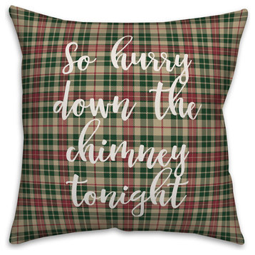 Jingle All The Way, Tartan Plaid 18x18 Throw Pillow Cover