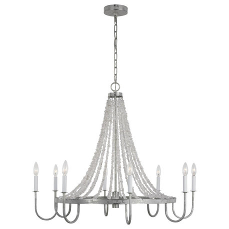 Leon Large Chandelier, Salt Mist