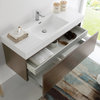 Fresca Mezzo 48" Gray Oak Wall Hung Cabinet With Integrated Sink