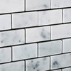 Carrara White Marble Honed Subway Brick Mosaic Tile, Sample