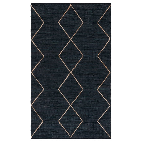 Safavieh Vintage Leather Collection VTL801 Rug, Black/Natural, 8'x10'