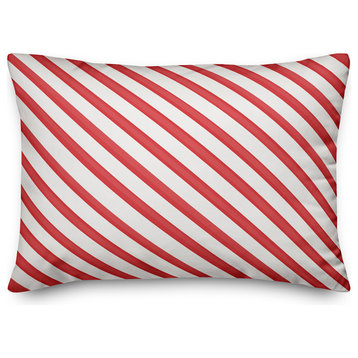 Candy Cane Stripes 14"x20" Throw Pillow