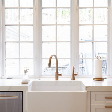 Transitional Kitchen Featuring Rift Cut Oak Accents