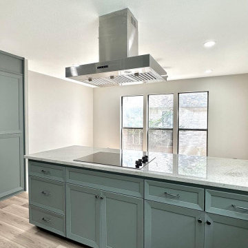 Contemporary Kitchen Remodel Done With New Spruce Colored Cabinets