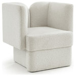 Meridian Furniture - Marcel Boucle Fabric Upholstered Chair, Cream - Bring artsy fun to your room with this Marcel cream boucle fabric chair. This eye-grabbing chair is part art, part functional seating item for your living room, bedroom, and beyond. The rich cream boucle fabric is soft and yielding against the skin, keeping you comfortable while you unwind and relax. The contemporary inspired design is bound to garner attention no matter where you choose to use it.