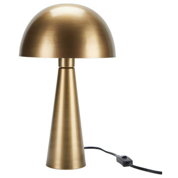 Modern Iron Mushroom Table Lamp, Gold, 16"