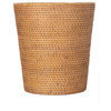 Loma Round Rattan Paper Waste Basket, Honey Brown