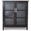 Kitchener Solid Wood Medium Storage Cabinet, Dark Walnut Brown