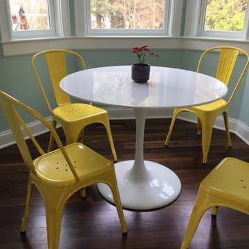 Yellow Tolix Style Metal Dining Chairs