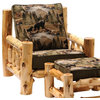 Cedar Log Lounge Chair w Cushions (White Pine Sage)
